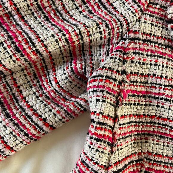 Rebecca Taylor Striped Tweed Double Breasted Blazer Jacket Wmns 10 Career Office - Picture 5 of 14